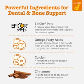 Zesty Paws Zesty Paws Dental Bones - Fights Tartar & Plaque - Gum, Teeth & Bone Health - Cinnamon for Dog Breath - Immune, Joint, Gut, Skin & Coat Support - Omega 3 EPA & DHA and Calcium - Small Dogs - 28 ct