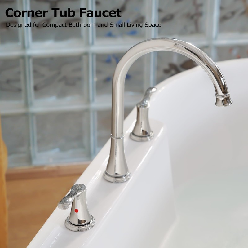 PARLOS High Arc 2-Handle Widespread Roman Tub Faucet with Valve