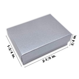 TheDisplayGuys - 25-Pack #11 Cotton Filled Cardboard Paper Jewelry Boxes Gift Case - Pearl Gray (2.1" x 1.8" x 0.8") - for Shipping or Storage