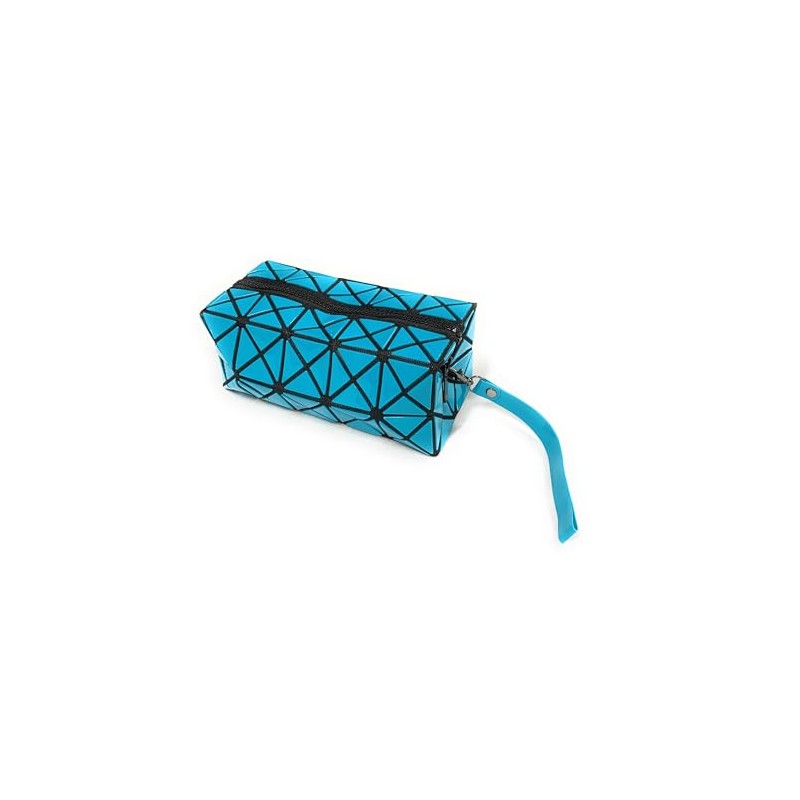 High Gloss Foldable Geometric Pencil Case Wash Bag Makeup Wrist