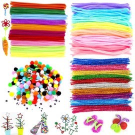 BDSHUNBF BDSHUNBF 460 Pcs Pipe Cleaners Assorted Colours Chenille Stems Flexible Pipecleaners Glitter Pipe Cleaners Multi-Color Chenille Stems for Art Craft DIY Decorations