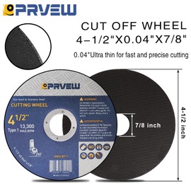 PRVEW 60-Pack Cut Off Wheels 4 1/2 Inch,4.5"x0.04"x7/8" Angle Grinder Cutting Wheel Cutting Disc,4.5 Inch Cut Off Wheel for Metal&Stainless Steel, Grinder Wheels for General Purpose Metal Cutting
