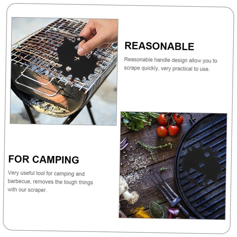 Mipcase 2Pcs Stainless Steel Grill Scraper Tool Durable Cleaning Scraper