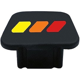 2 Inch Tri-Color 3 Color Logo Trailer Hitch Tube Cover Plug Cap, Rubber Receiver Tube Hitch Plug Compatible with Toyota Car Accessories. (Yellow Red A)