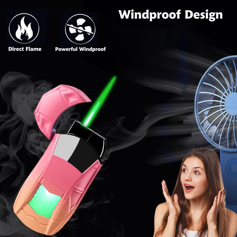 Torch Stylish Sports Car-Shaped Butane Lighter, Windproof with Adjustable Flame,