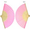 Lee-buty 12 Pack DIY Hand Folding Fans Silk Bamboo Handheld