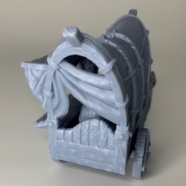 HERO Creations - Merchant Cart - 1:28 - RPG - Dungeons and Dragons - DND - Pathfinder - Lord of The Ring - Figurine Miniature (Gray/Unpainted)