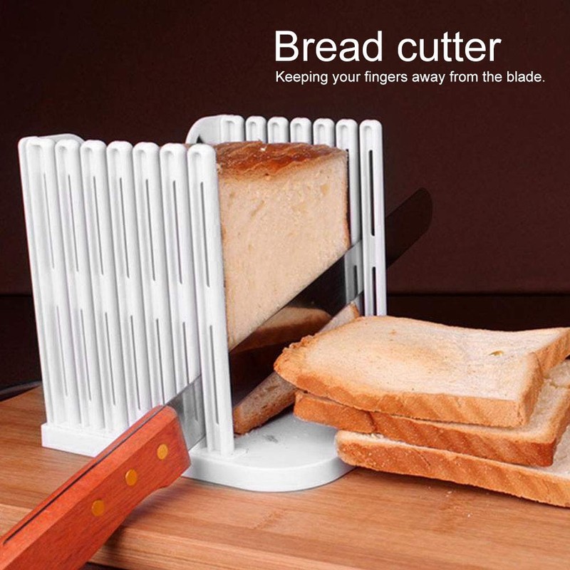 YUMILI Foldable Bread Slicer, Adjustable Cutting Mold Toast Thicknesses Slicing