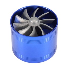 Turbonator Fuel Saver, Car Air Intake Turbonator, One Fan Turbine, Super Charger, Gas Fuel Saver, Turbo 64 mm (Blue)