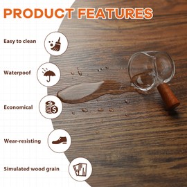 Homease Wood Grain Vinyl Flooring Roll 15.7" x 118" Brown Peel & Stick Waterproof Floor Tiles, Extra Durable Wear-Resistant Surface for Kitchen Bathroom Rental, Easy DIY Floor Covering