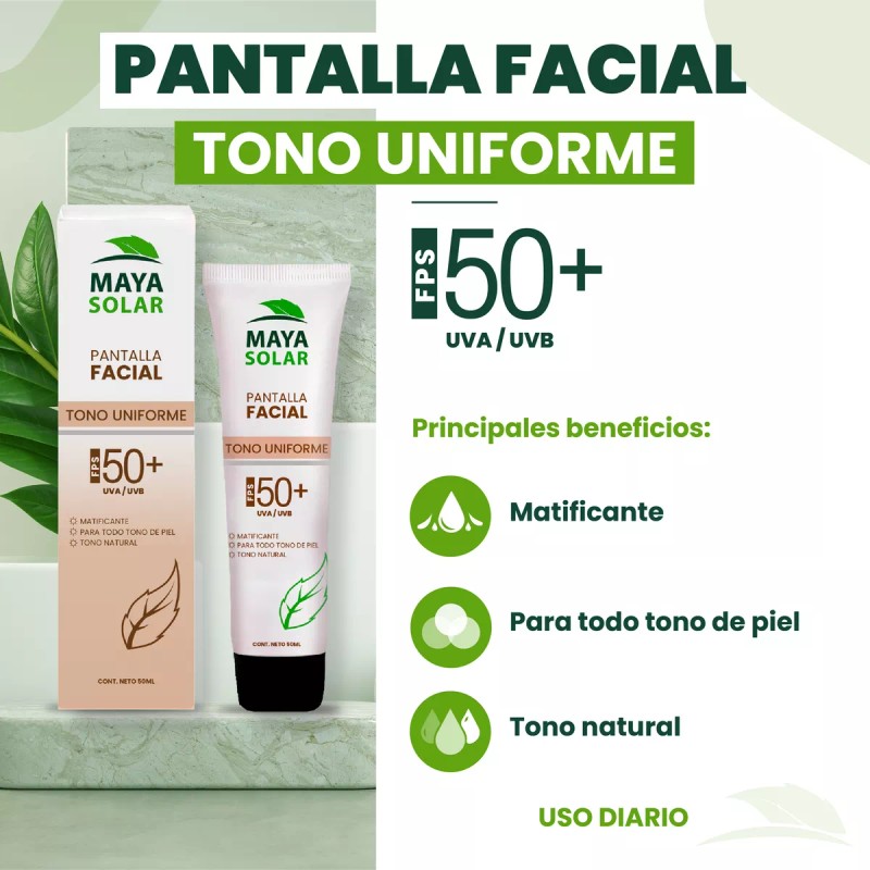 Maya Solar Protector Solar Facial C/ Color Se Adapta A