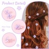 Mezrkuwr 10pcs Mini Hair Clips with Purple Flowers and Rhinestones