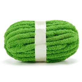 Chunky Yarn for Hand Knitting, Jumbo Chunky Yarn for Crocheting, Chunky Chenille Yarn, 1 Pack (32 yds 8.5 oz Each Skein),#7, Green