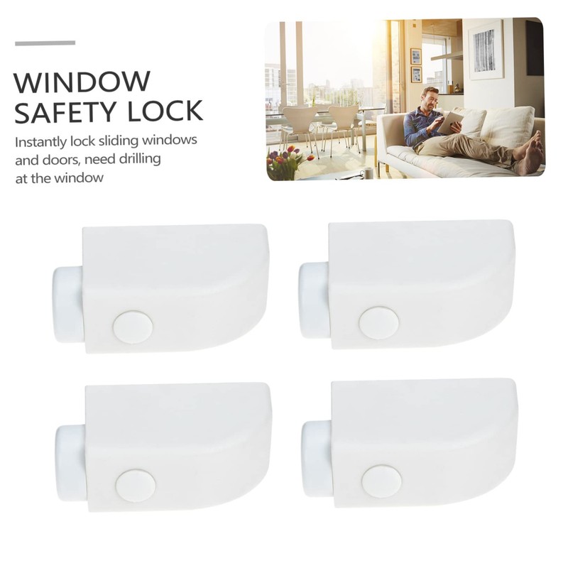 Gatuida 4Pcs Sliding Sash Stopper Window Safety Lock for Sliding