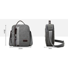 Men Canvas Cross Body Bag Messenger Bag Satchel Unisex Large Capacity Shoulder Bag Rucksack Casual Travel Bag Daypack for Work School Daily Outdoor Sports