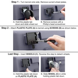 SportPet Designs Plastic Kennels Heavy Duty Wheels Replacement - Set of 4 (CM-10057-CS01)