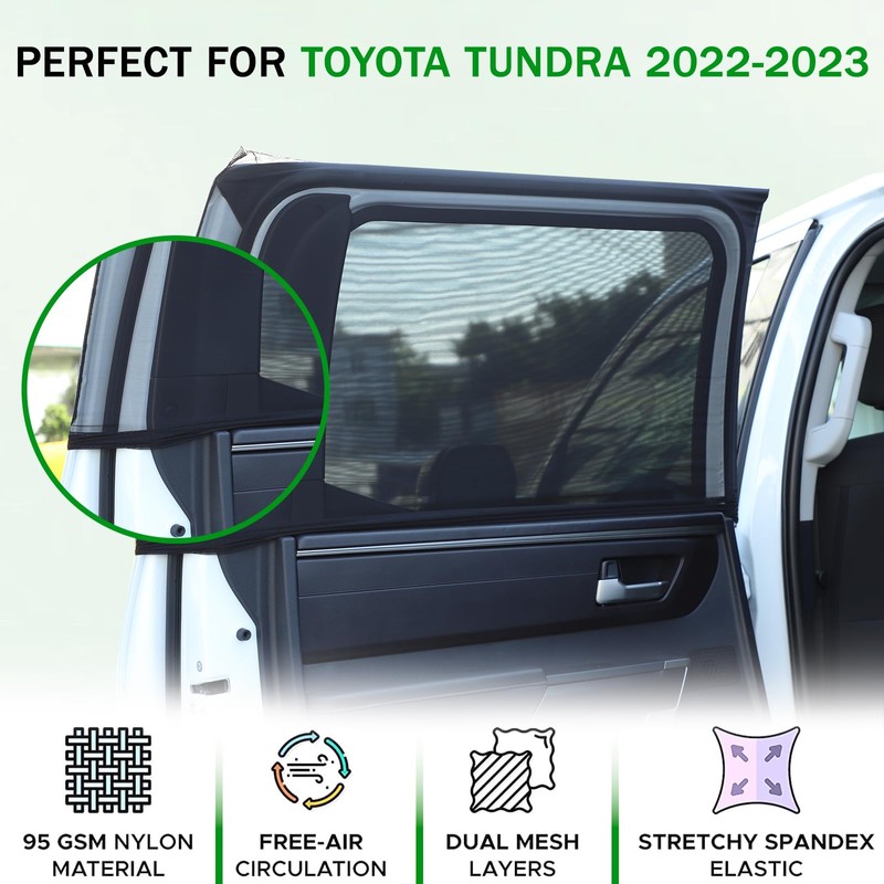 LLKUANG 100% Protection from Bugs for Toyota Tundra 2007-2025 Shade