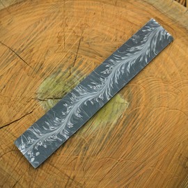 Nesmo 525 Damascus Steel Blank Billet Snake Feather Patern Bar Stock for knife making Hand Forged 12 Inches