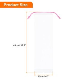 sourcing map 18pcs Umbrella Bags 17.7"x4.7" Wet Umbrella Sleeve Cover Reusable Folding Umbrella Storage Bag with Drawstring for Folding Travel Umbrellas, Pink