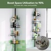 Binecer Corner Shower Caddy Tension Pole-4 Tier Adjustable Bathroom Shower