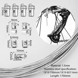 2 x 2 m Bowden cable universal repair kit, brake cable, bicycle, gear cable, brake cable, with 9 nipples, shift cable, throttle cable for motorcycles, moped, bicycles, scooters, off-road, MX, diameter