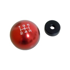 VMS Racing 10x1.5mm Thread Threaded 5 Speed Shift Knob in RED Round Billet Aluminum Compatible with Jeep Wrangler TJ 97-04 1997-2004
