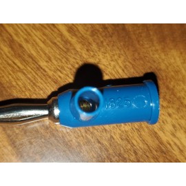 Pomona 1 Pomona 1825-6 BLUE Solderless Stackable Banana Plug with Safety Shield, 15A