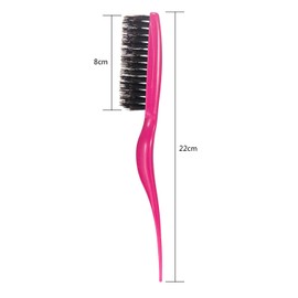 Frienda 2 Pieces Teasing Hair Brush Boar Bristle Brush Comb for Women Salon Boar Nylon Bristle Beauty Styling Slick Back Backcombing Tool(Fuchsia and Purple)