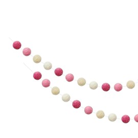 Perfeclan 2Pcs Christmas Ball Garlands Ball Banners Decoration Pom Pom Garlands Ball Ornaments for School Birthday Garden Outside Yard