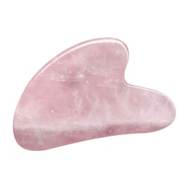 Ladeukoi Rose Quartz Crystal Stone Gua Sha Massage Tool for Body Skin Face, Crystal Scratching Board for Spa Acupuncture Therapy Trigger Point Treatment