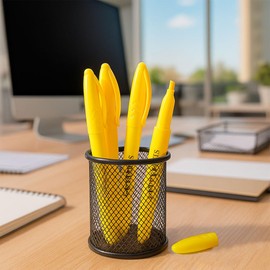 Starplast Pack of 100 Fluorescent Yellow Highlighters, Bezel Tip Highlighter, Quick Dry, Yellow Markers for Adults Children at Home School Office