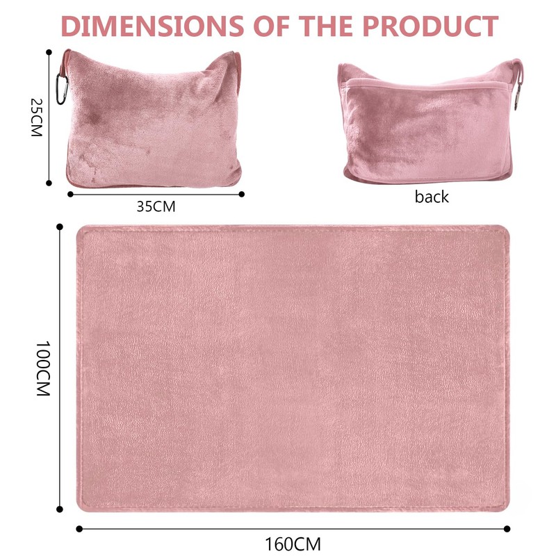 Bocguy Travel Blanket, Ultralight, 2-in-1 Transformation Pillow, Travel Blanket, Travel