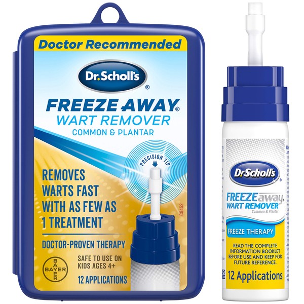 Dr. Scholl’s FreezeAway Wart Remover, 12 Applications // Doctor-Proven Treatment to Rapidy Freeze and Remove Common and Plantar Warts