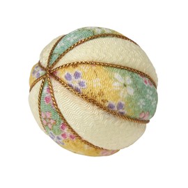 Tokyodo ZE00014-004 Crepe Flower Balls, 2.0 inches (5 cm), Yellow/Floral Pattern, Diameter Approx. 2.0 inches (5 cm), 1 Bag (2)
