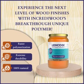 LEDICODE Hard Wax Oil - Ultra Durable, Water Resistant, Food Safe Oil.- Ideal for Wood, Floors, Furniture, Countertops & Cutting Boards. for Indoor and Outdoor - Use on Wood, Brick, Clay. 620 ml