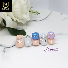Sweet Flower Handmade Nail Tips - Short Ballerina / Sweet Flower 수제네일팁 - 숏발레리나