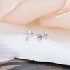 Cross Earrings Diamond Stud Cross Sterling Silver Earrings for Women
