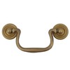 Antiqued Cast Brass Swan Neck Drawer Bail Pull | Centers: