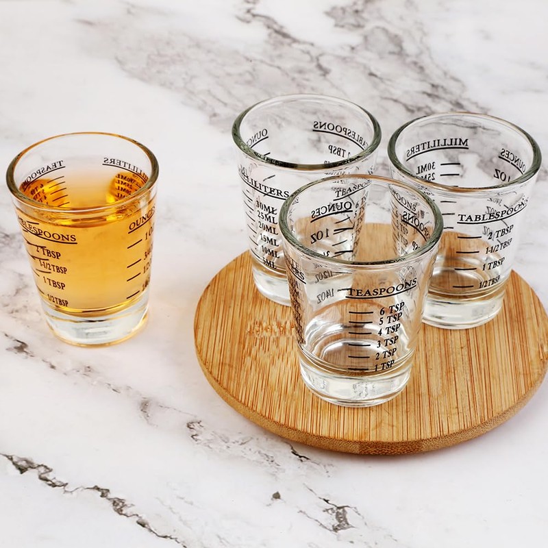 BTGLLAS Set of 4 Shot Glasses - Heavy Glass, Perfect