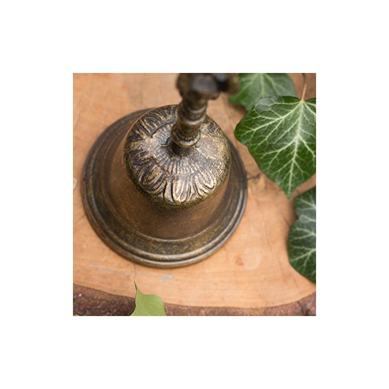 Antikas - Nostalgic Burnished Brass Table Bell with Wonderful Sound