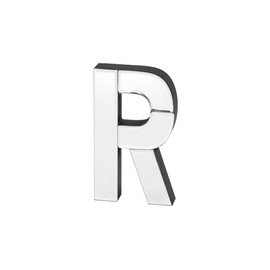 COLLECTIVE HOME - 7-inch Tall Mirrored Glass and Wood Decorative Letter, Home-Bedroom-Office Wall Décor. Perfect Fun Gift to Encourage Girls, Young Ladies & Teens. (R)