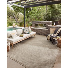 Loloi II Dawn Collection Indoor/Outdoor DAW-02 Tan 6'-4" x 9'-2" Area Rug