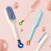 Soft Portable Self-Cleaning Hair Brush White 6ea