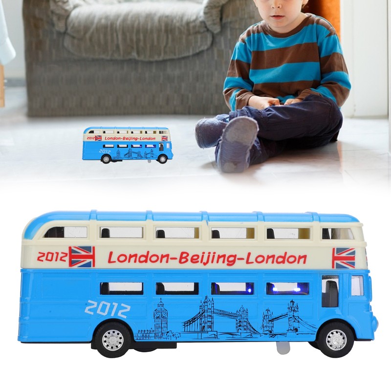 1:90 Children Double Layer Bus Toy Simulation Alloy Pull Back
