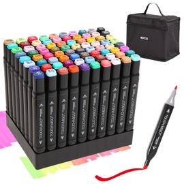 RBINITION 80 Colors Dual Tips Art Markers Set, Alcohol Markers Pens, Alcohol Based Markers for Adult Kids Coloring Drawing Sketching Card Making Illustration