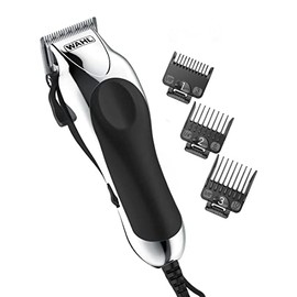 Wahl 79524-2501 Clipper - Rasuradora recortadora, kit de corte de pelo para hombre, cromo, 24 piezas, utilizada por profesionales 79524-2501