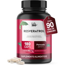 LIFE 360 Resveratrol  Antioxidante  220 cápsulas  1024mg por porción