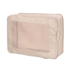 sourcing map Compression Packing Cube for Suitcases 34x26x13cm Lightweight Luggage Organizers Bag Travel Essentials Compression Bags for Carry on Suitcases, Beige