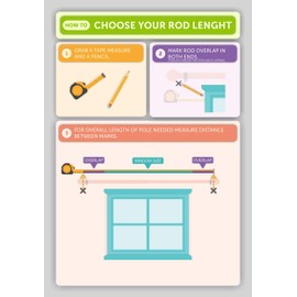 Ivilon Adjustable Window Curtain Rod - Heavy-Duty, Ideal for Living Room, Bedroom - Easy Install, Ivory 48-86 Inch