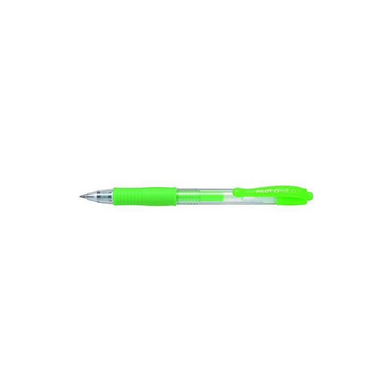 PILOT G207 Retractable Gel Rollerball 0.7mm Tip- Neon Green, Box